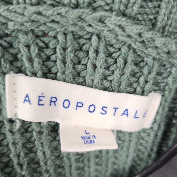 Aero Crop Striped Green Sweater - Picture 5 of 6